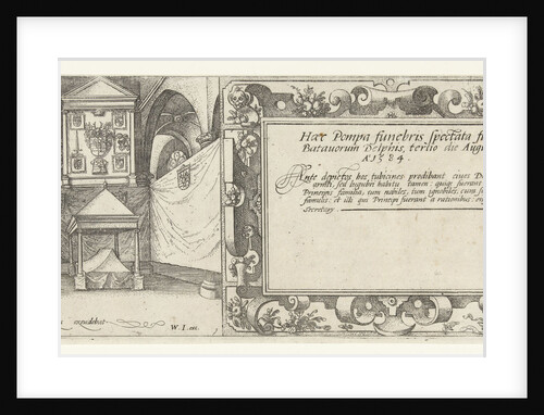 Engraving for the series of the funeral procession of William of Orange, page 1 by Willem Janszoon Blaeu