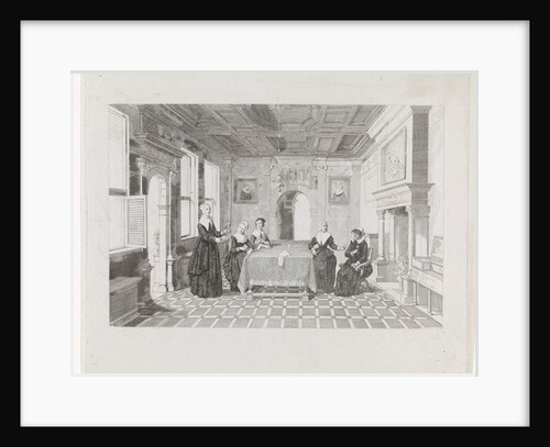 Women with flowers in a room by David van der Kellen III