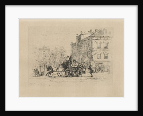 View Weesperplein with a fire engine by Johan Conrad Greive