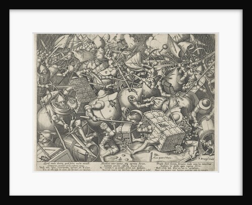 Battle of the money bags and coffers by Hieronymus Cock