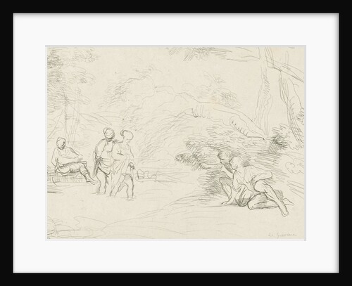 Bathing women by men spied, Charles Joseph Emmanuel de Ligne by Guercino