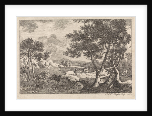 Landscape with trees in the foreground by Pierre Joseph Jacques Tiberghien