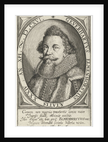 Portrait of Donor Heart Elmenhorst in oval by Johan. Hüswedelius