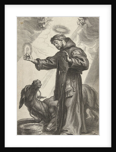 Saint Anthony of Padua made a wonder with donkey kneeling for host by Pieter de Bailliu I