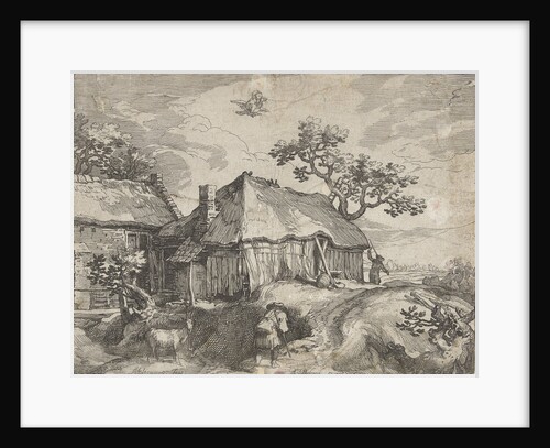 Landscape with farm and rape of Ganymede by Abraham Bloemaert