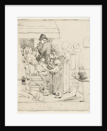 Kitchen Scene with children by Louis Bernard Coclers