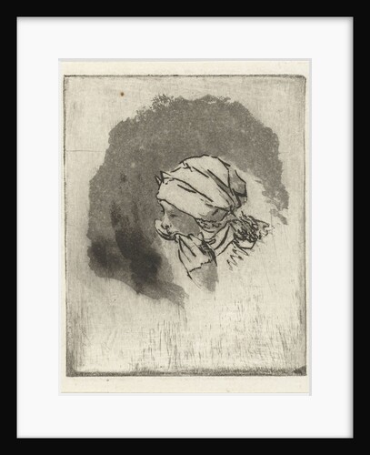 Study Sheet with the head of an eating girl in profile to the left by Louis Bernard Coclers