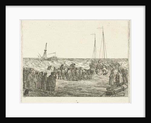 Stranding of the British East Indiaman General Barker in Noordwijk by Louis Bernard Coclers