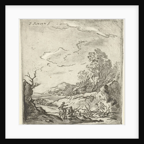 Landscape with rider and shepherd by Louis Bernard Coclers