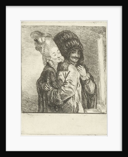 A man and a woman dressing in front of the mirror by Louis Bernard Coclers