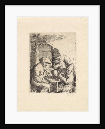 Three men and an empty jar by Adriaen van Ostade