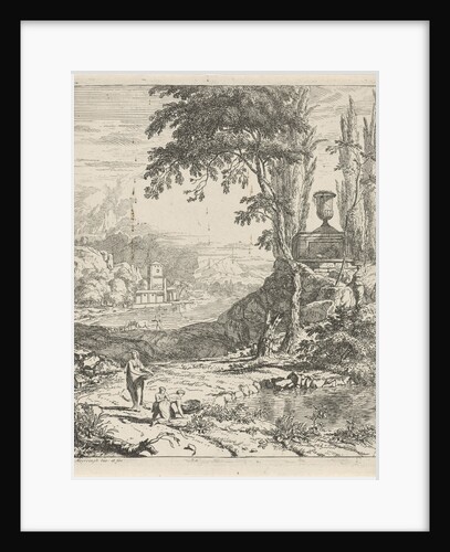 Landscape with flowers picking women by Albert Meyeringh