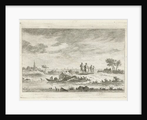 Travelers in a river landscape by Anthonij van der Haer