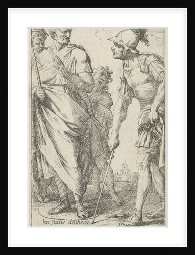 Roman consul Popilius Laenas draws a circle in the sand at the feet of King Antiochus IV Epiphanes by Jan Miel