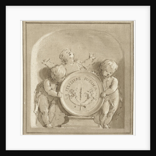Cherubs with a coat of arms by Jacob de Wit