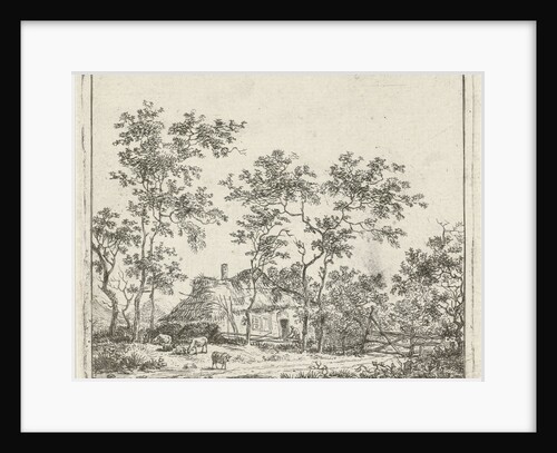 House with four sheep by Hermanus Fock