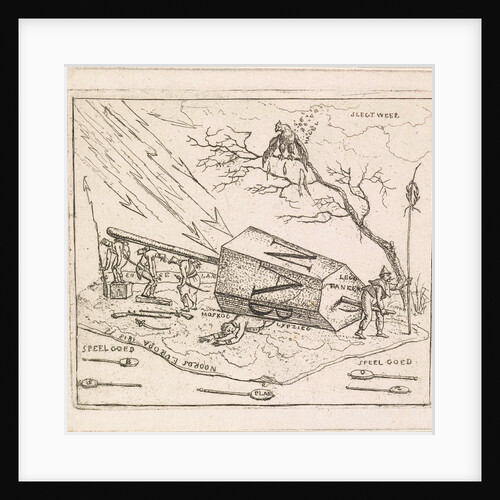 Napoleon crushed under an hexagonal block by Hermanus Fock