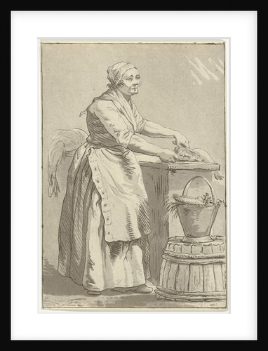 Fish cleaning woman by Hermanus Fock