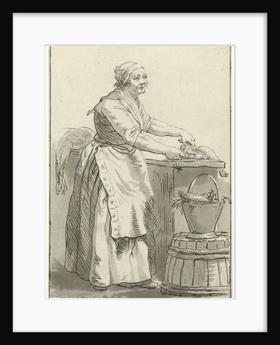 Fish cleaning woman by Hermanus Fock