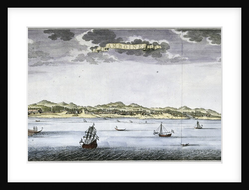 View on Ambon. Mid 18th Century Map by Jan Van Schley by Anonymous