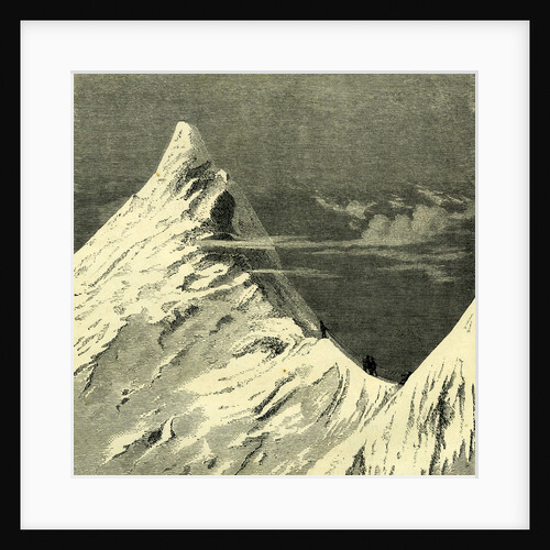 Roped Together on a Snow Slope Switzerland by Anonymous
