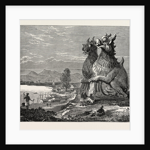 Idols on the Banks of the River Irrawaddy, Burmah by Anonymous