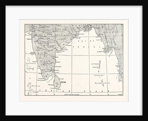 Map of Lower India and Ceylon, Sri Lanka by Anonymous