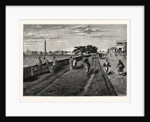 On the Course (MaidaN), Calcutta, with a View of Government House and the Ochterlony Monument, India by Anonymous