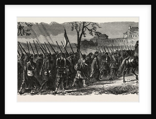 The French 66th Regiment on the March to Forbach, a Commune in the Moselle Department in Lorraine in France. by Anonymous