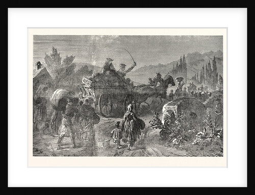 French Peasant Families on the Run, France by Anonymous