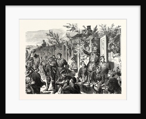 German Troops on Their Way to France. Stopping at a Railway Station Near the Rhine, Germany by Anonymous