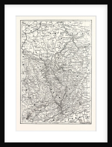 Map of Alsace and Lorraine, Counties Given to the German Empire 1870 by Anonymous