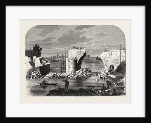 Bridge Over the Marne in Trilport Near Meaux, Destroyed by the French 1870 by Anonymous