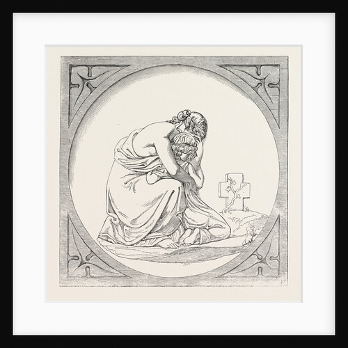 Beside His Grass-Clad Grave She Kneels to Mourn, and Thinks of Days that Never Can Return. Exhibition of the Royal Academy by Anonymous