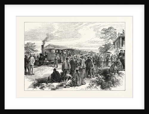 Opening of the First Railway in China: The First Train Starting from Shanghai, 1876 by Anonymous