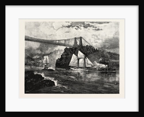 New Brunswick, Suspension Bridge, St. John, at Low Tide, Canada by Anonymous