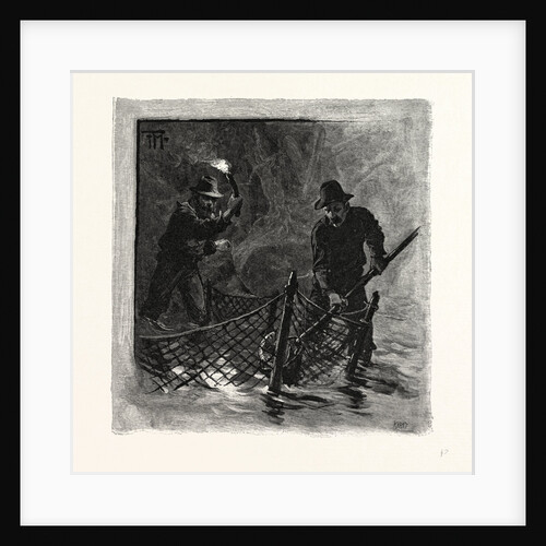 New Brunswick, Emptying Salmon Nets by Torchlight, Canada by Anonymous