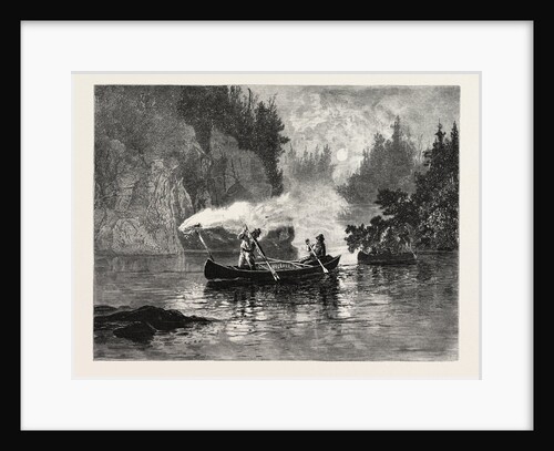 New Brunswick, Spearing Salmon by Night on the Restigouche, Canada by Anonymous