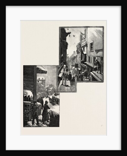 Quebec, Mountain Hill, from Top of Break-Neck Stairs; Little Champlain Street, from Head of Break-Neck Stairs, Canada by Anonymous