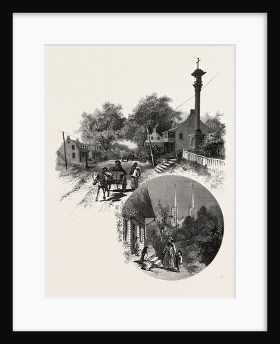 Quebec, Wayside Cross and Beauport Church, Canada by Anonymous