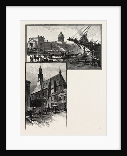 Montreal, Commisioner's Wharf, Bonsecours Market and Bonsecours Church, Canada by Anonymous