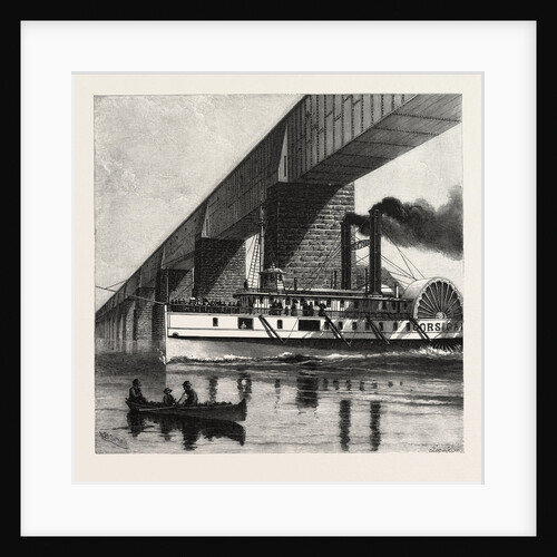 Montreal, Mail Steamer Passing Under Victoria Bridge, Canada by Anonymous
