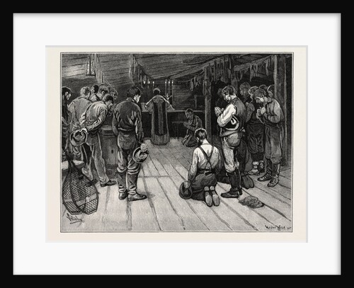 Mass in a Lumber Shanty, Lumbering, Canada by Anonymous