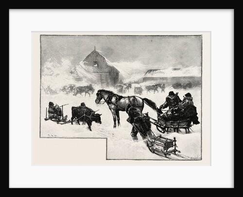 Arrival of Supply Train at Lumber Depot, Lumbering, Canada by Anonymous