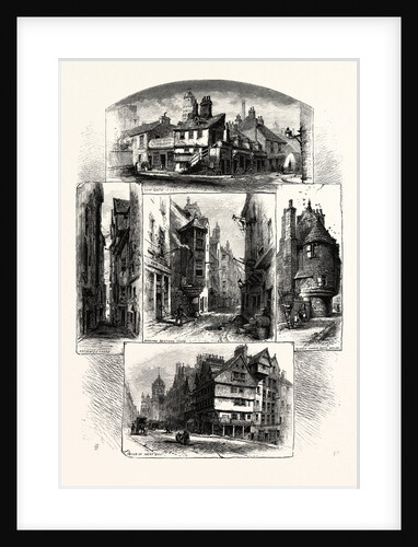 Bits in Old Edinburgh: Advocate's Close, Corner of West Bow, Cardinal Beaton's House, Queen Mary's Bath House, Cowgate; Scotland by Anonymous