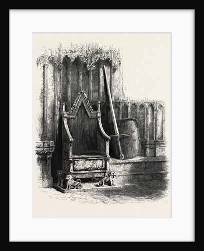 Coronation Chair, with Sword and Shield of Edward III., Westminster Abbey, London by Anonymous