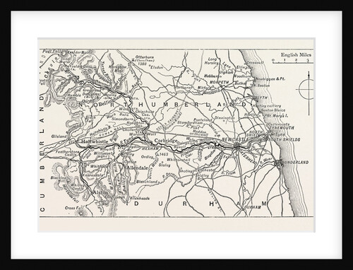 Map of the Course of the Tyne, a River in the UK by Anonymous