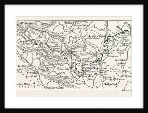 Map of the Course of the Wear, in North East England by Anonymous