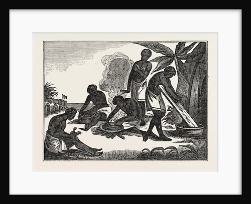 Natives of Madagascar Preparing Bread from the Manioc Root by Anonymous
