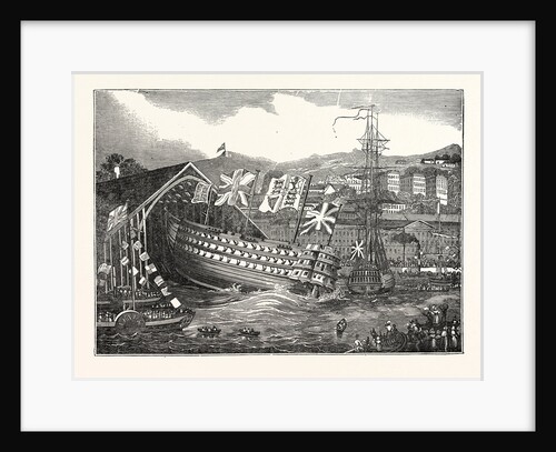 Launch of His Majesty's Ship Waterloo, at Chatham by Anonymous
